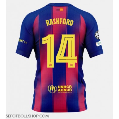 Billiga Barcelona Marcus Rashford #14 Hemma fotbollskläder 2025-26 Kortärmad Billiga Barcelona Marcus Rashford #14 Hemma fotbollskläder 2025-26 Kortärmad